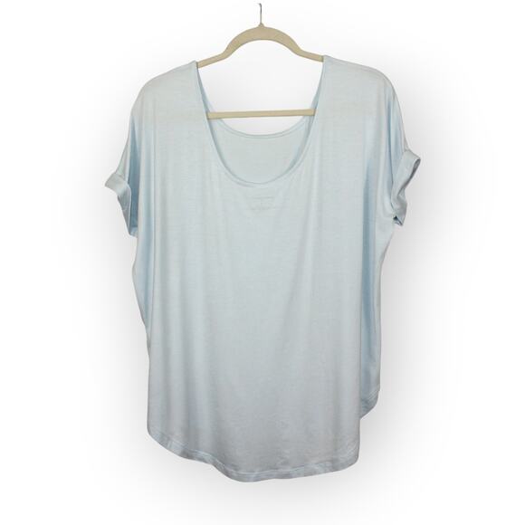 Large BR BananaRepublic Scoop Modal LightBlue Tee • Yellow Floral Cami Tank - Picture 3 of 12